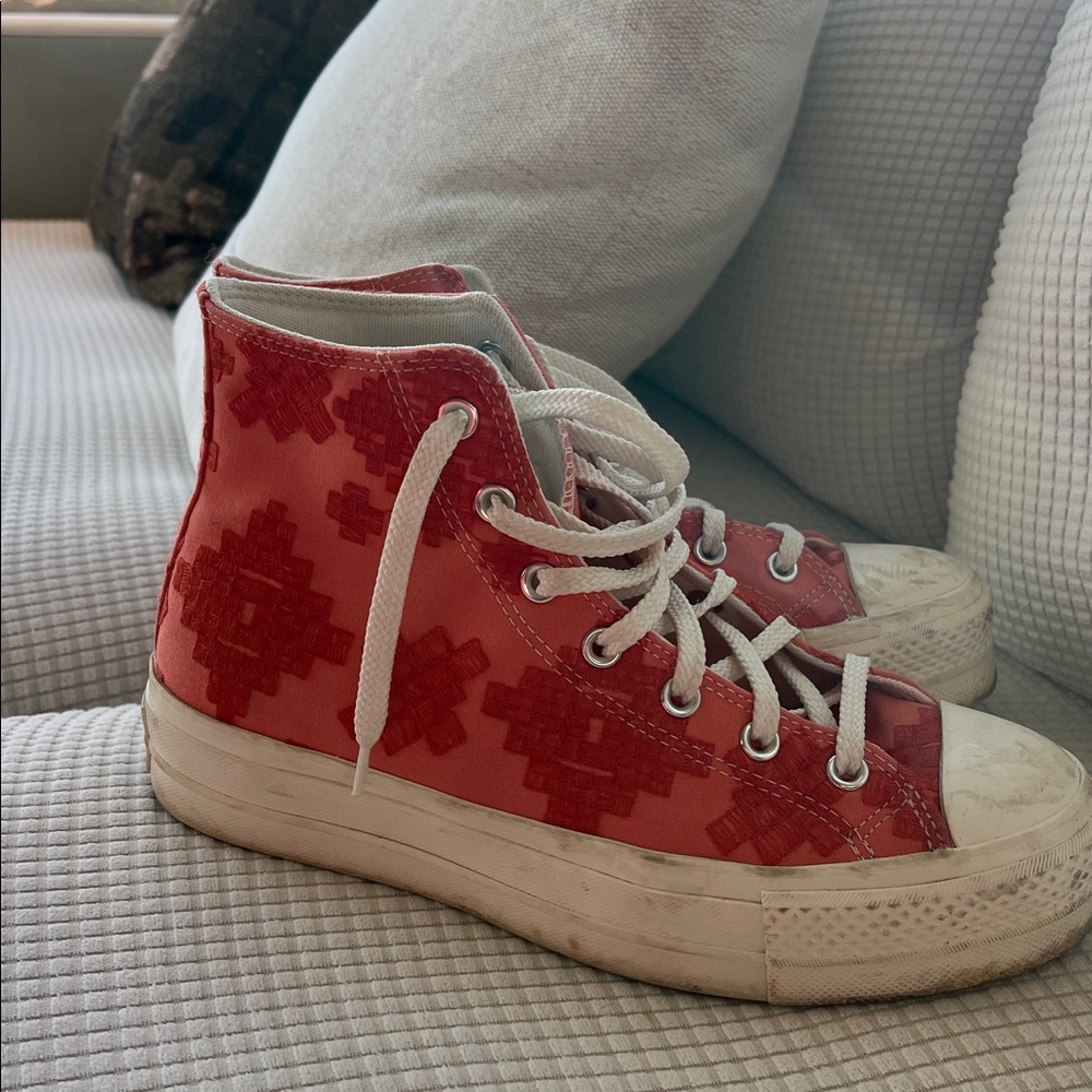 Converse all star platform hi tops women’s 9.5 embroidered - Picture 10 of 10